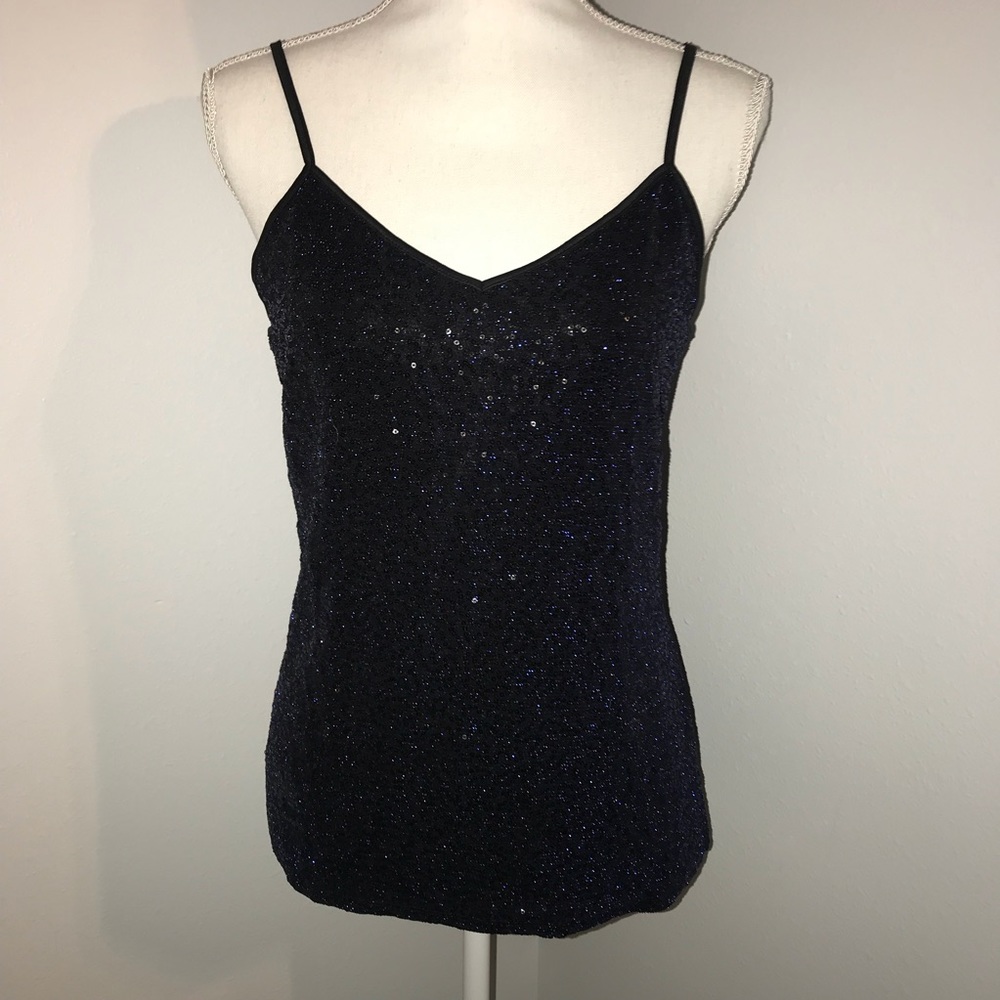 NEW w/o tag EXPRESS BLUE & BLACK SPARKLY TOP